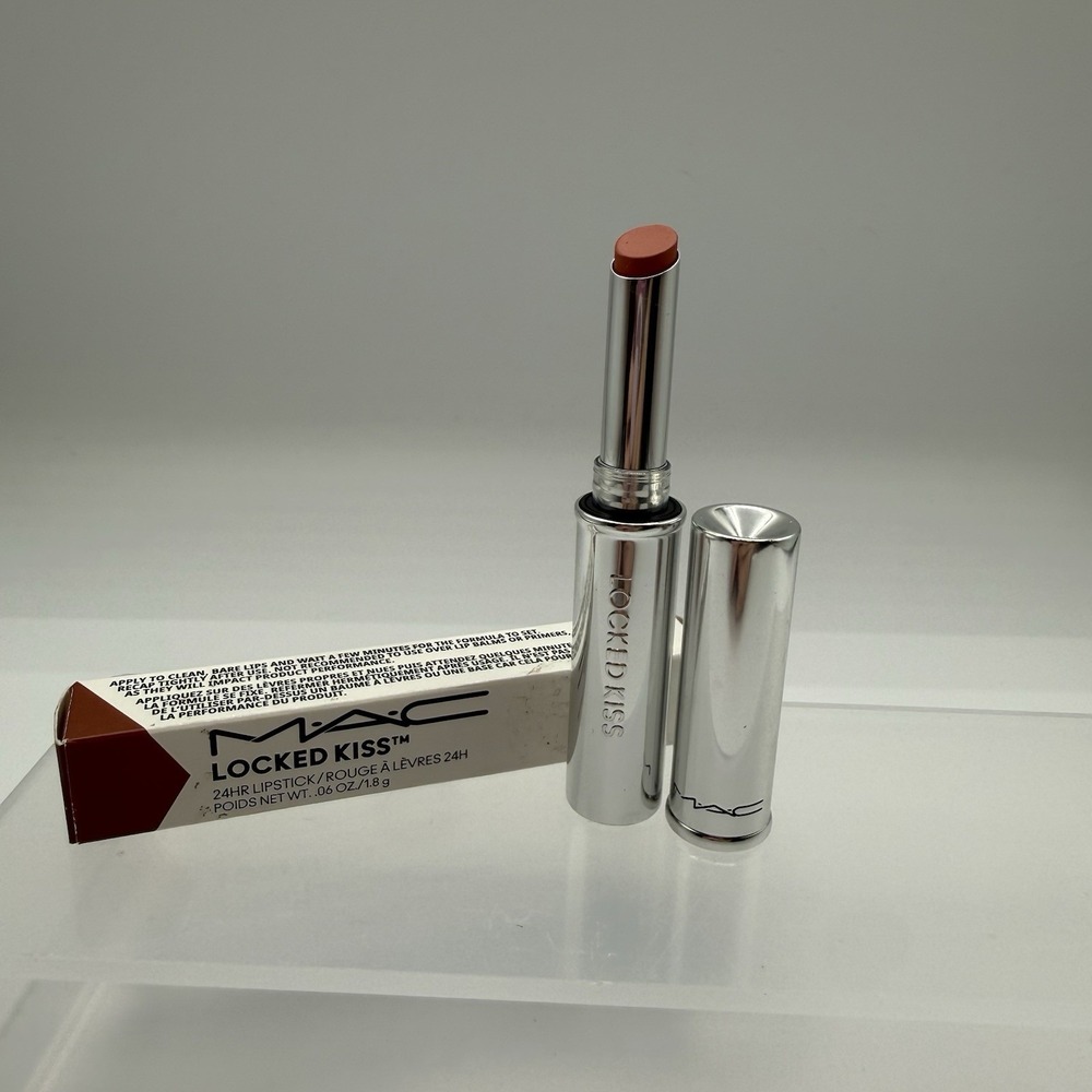 MAC Locked In Kiss 24 HR Lipstick 60 Mull It Over & Over .06 OZ Full Size Brown
